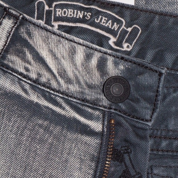 New Men ROBIN'S JEAN Straight Leg Jeans -Long Flap - Picture 6 of 8